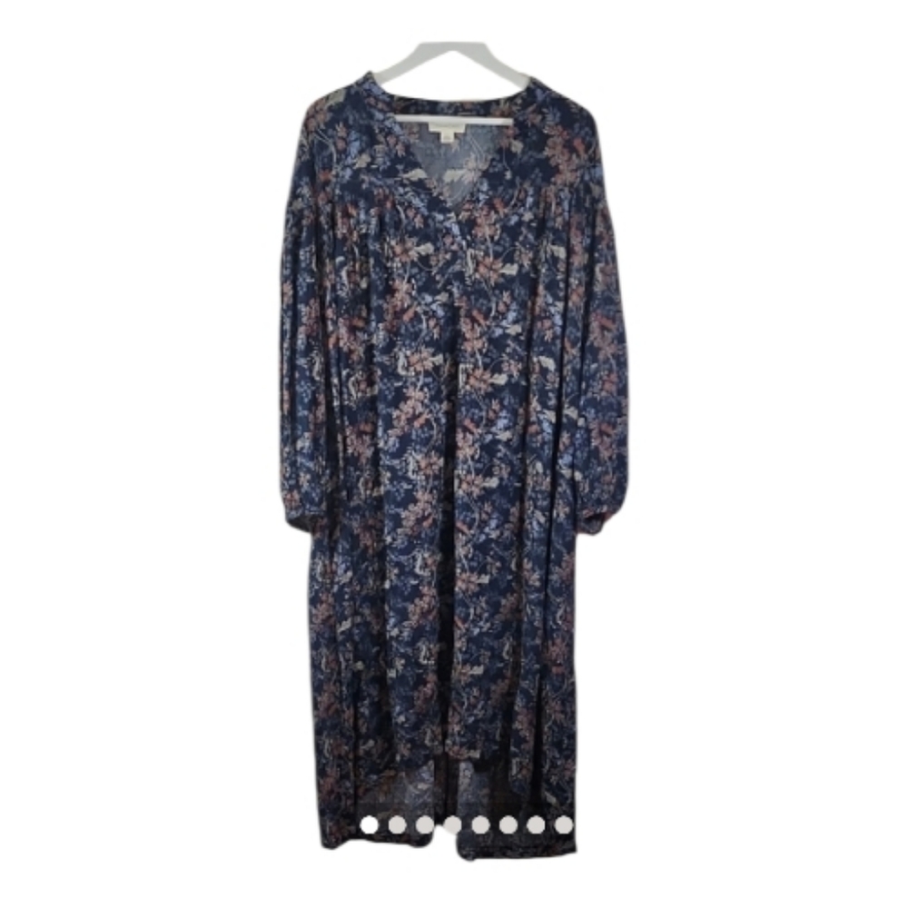 Treasure Bond Floral Long Sleeve Oversized Prairie Dress Size L